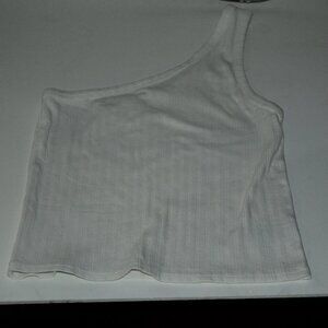 American Eagle Ribbed One Shoulder Tank Crop Top Size Medium